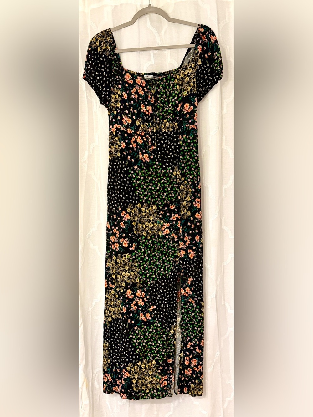 3rd & Malt Large Black Rust Floral Boho Maxi Dress